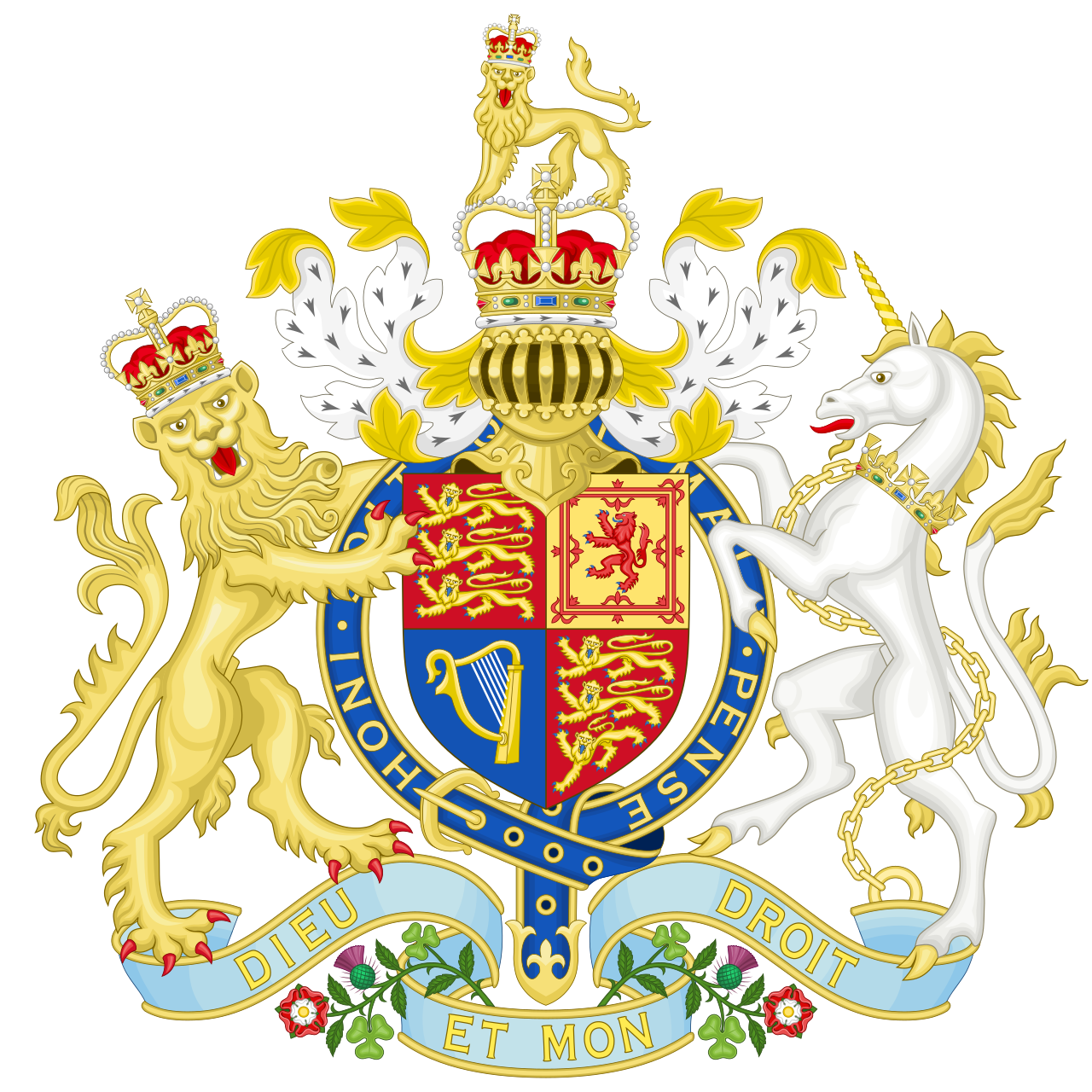 Royal coat of arms of the United Kingdom (1952–2022, variant 1).svg