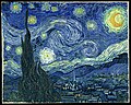 Starry Night by Vincent van Gogh (1889) features yellow stars and a yellow moon.