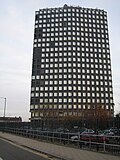 Wembley Point skyscraper, next to the North Circular Road