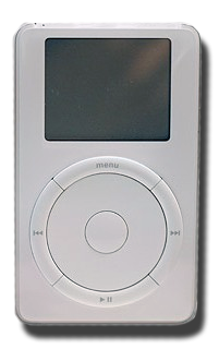 First iPod, introduced in 2001. Jon Rubinstein assembled the original design team including Ive as lead design engineer.