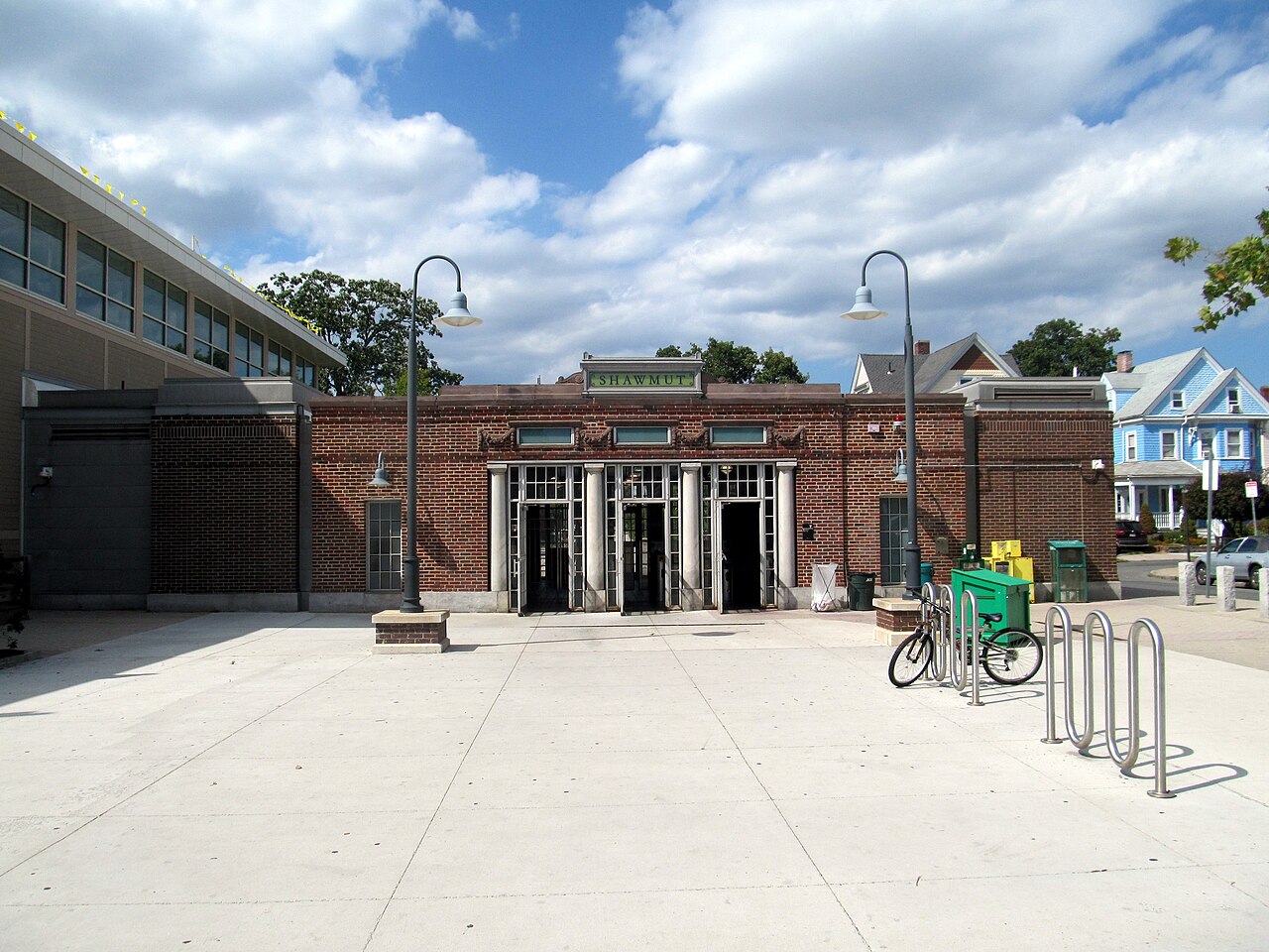 Shawmut station headhouse from the south, August 2016.JPG