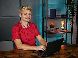 Example of completed three-point lighting setup