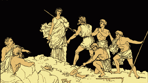 Antigone and the body of Polynices (Project Gutenberg)