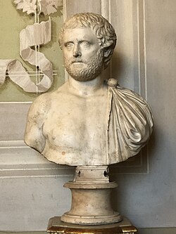 Bust from the 2nd century AD,[1] supposed "for no reason"[2] to represent Ovid, Uffizi Gallery, Florence