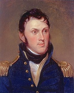 Man with sideburns in uniform coat with epaulettes