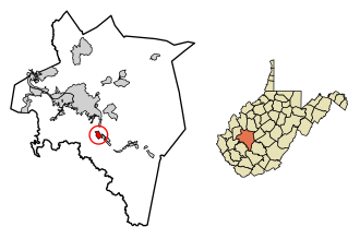 Location of Marmet in Kanawha County, West Virginia.