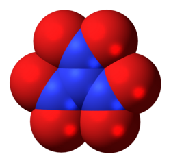 Space-filling model of trinitramide