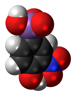 Space-filling model of the roxarsone molecule