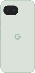 Diagram of a Pixel 10a smartphone in light green.