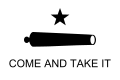 The "Come and Take It" flag (1835) was used by Texas settlers fighting under John Henry Moore at the Battle of Gonzales in October 1835