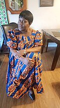 Ewe woman wearing African pagne