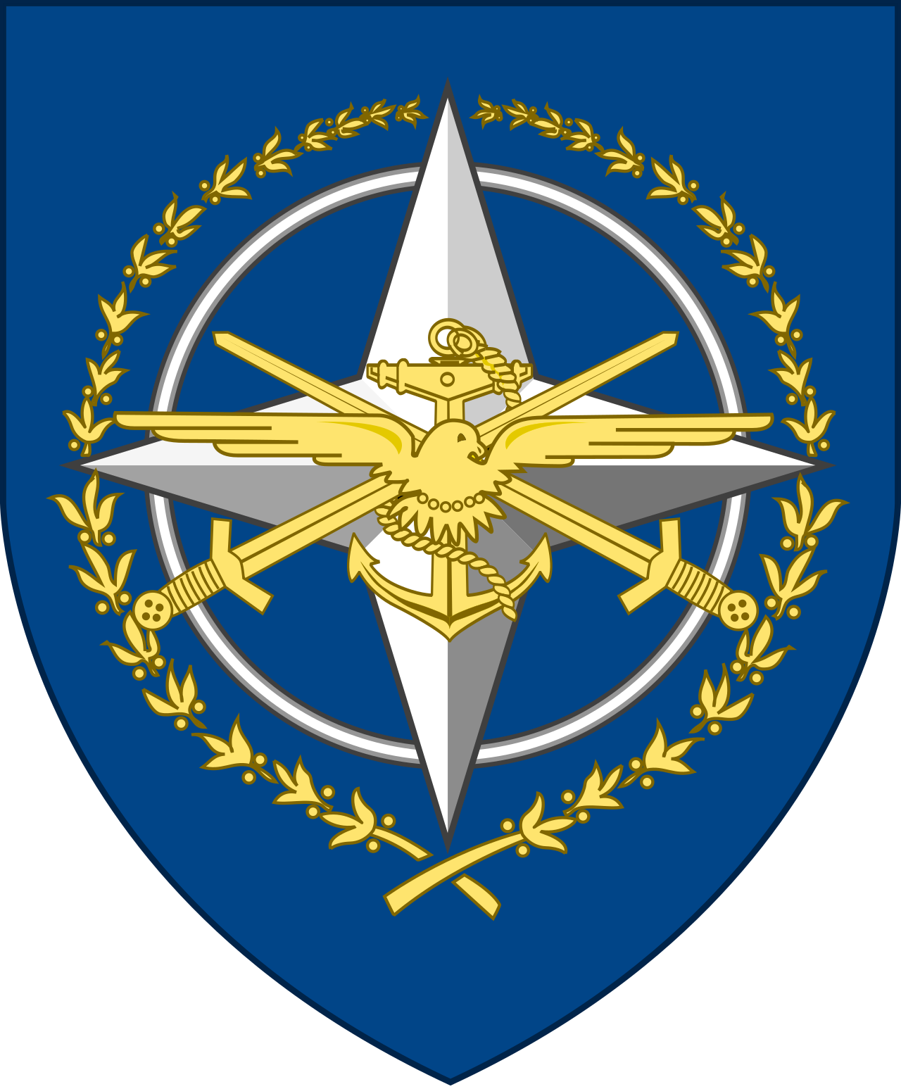 Coat of arms of the International Military Staff.svg