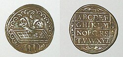 Nuremberg, c. 1553, moneychanger, Ø 28 mm.