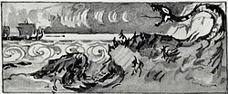 Serpentine lindworm by Norwegian artist Gerhard Munthe (1943)