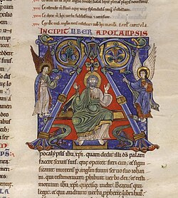 Bible from 1150, from Scriptorium de Chartres, Christ with angels
