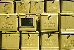 Ballot boxes used in the Philippines before automation was implemented on 2008 Autonomous Region in Muslim Mindanao regional elections on 11 August 2008