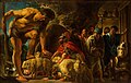 Flemish Jacob Jordaens's depiction of Odysseus escaping from the cave of Polyphemus, 1635.