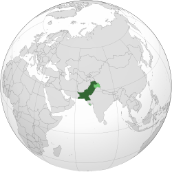Location of Islamic Republic of Pakistan